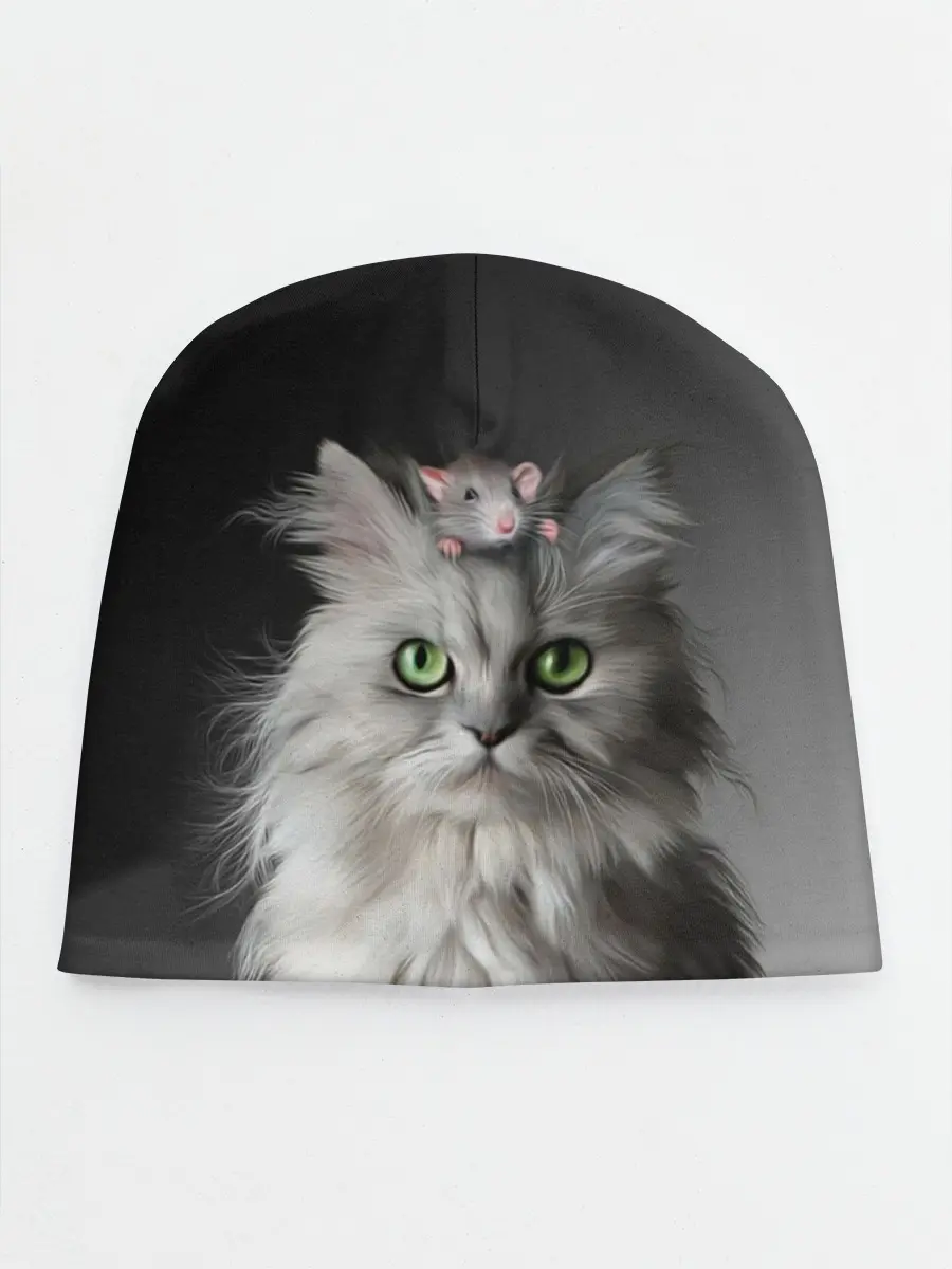 Детская шапка / Кот и мышка