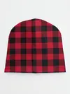 Детская шапка / Красный паттерн крупная клетка