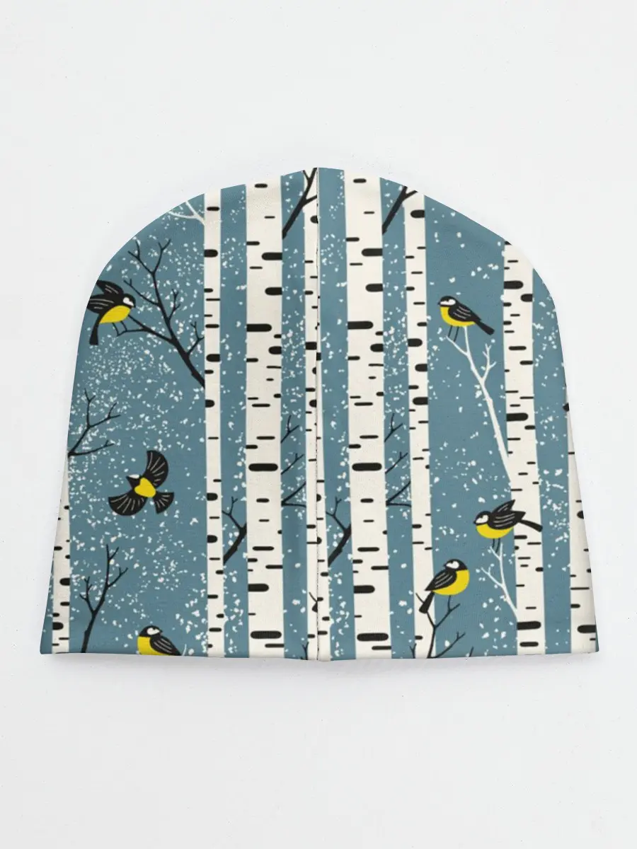 Детская шапка / Синички на берёзах