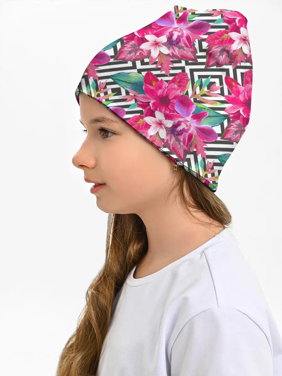 Детская шапка / Тропические цветы