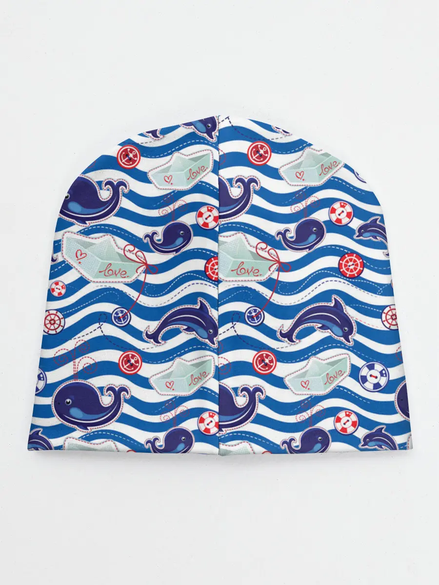 Детская шапка / Киты и дельфины