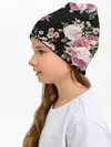 Детская шапка / Пионы на Чёрном