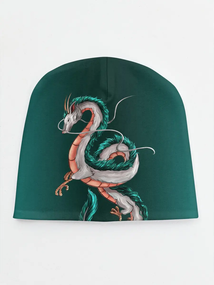 Детская шапка / Дракон Хаку зеленый градиент