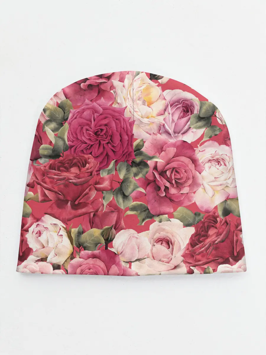 Детская шапка / Акварель, розы