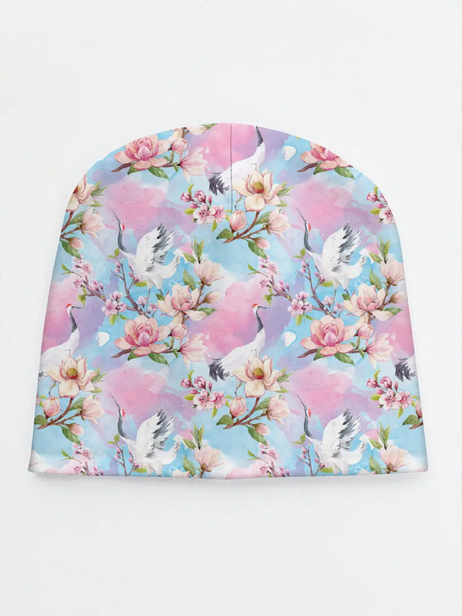 Детская шапка / Узор с журавлями