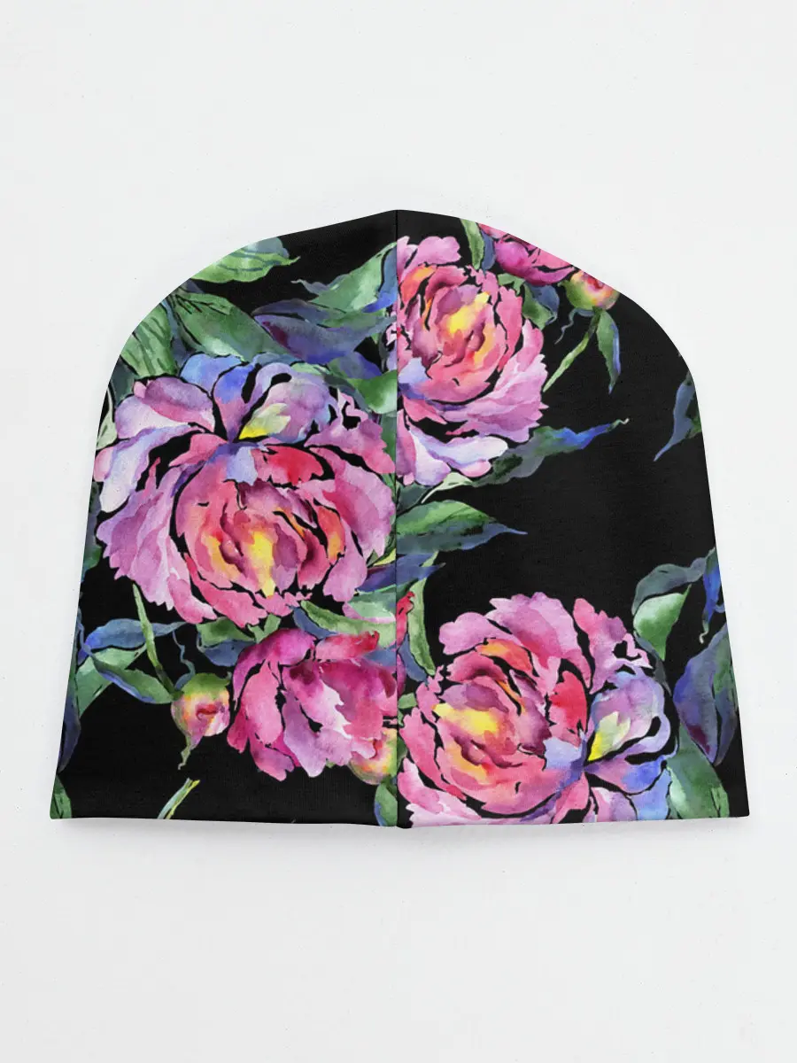 Детская шапка / Розовые пионы