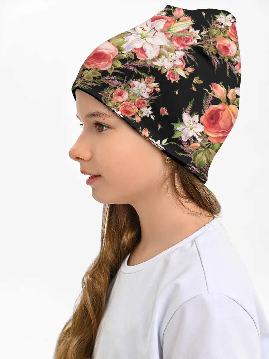 Детская шапка / Лилии и розы