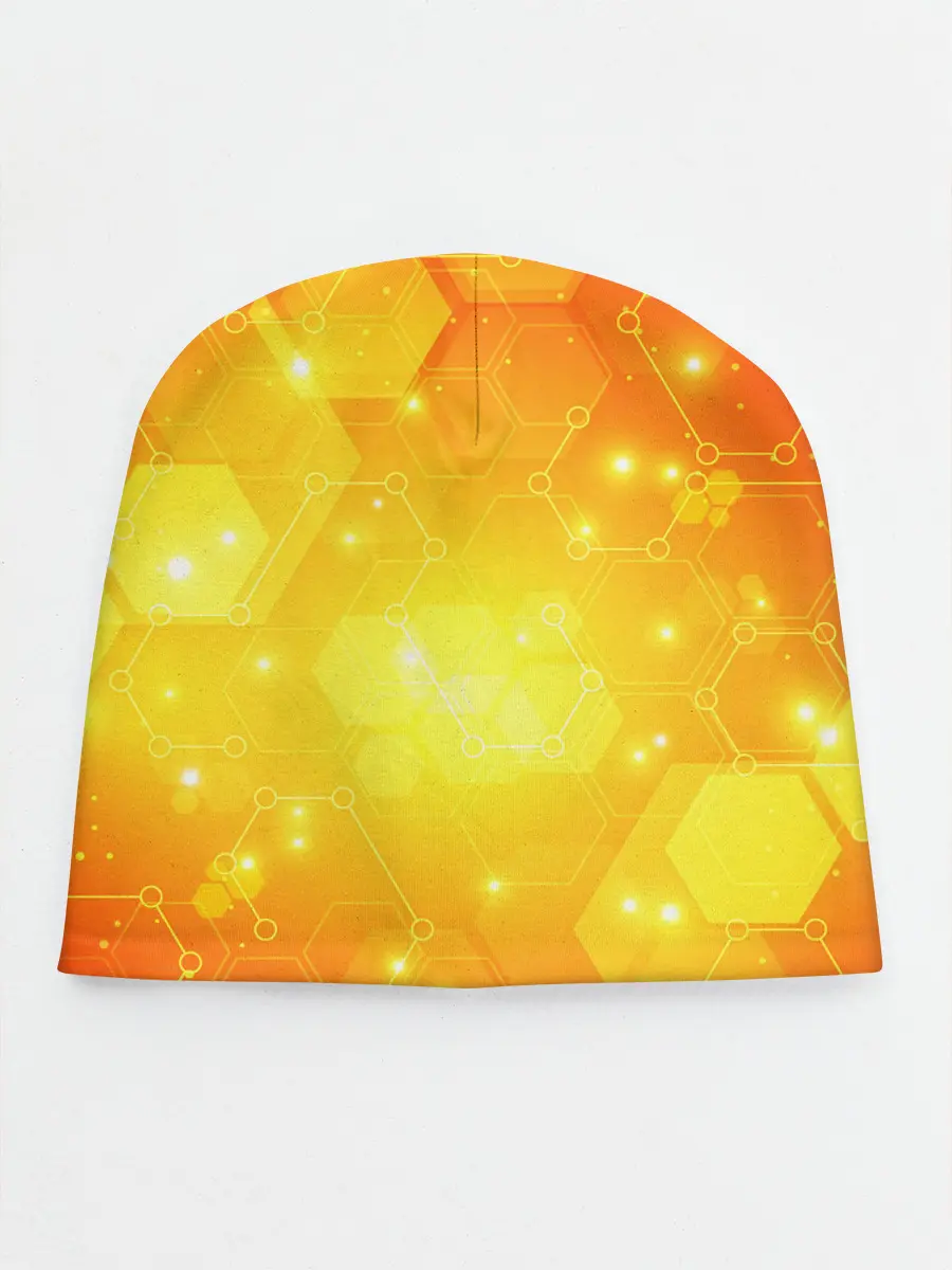 Детская шапка / ОРАНЖЕВЫЕ СОТЫ