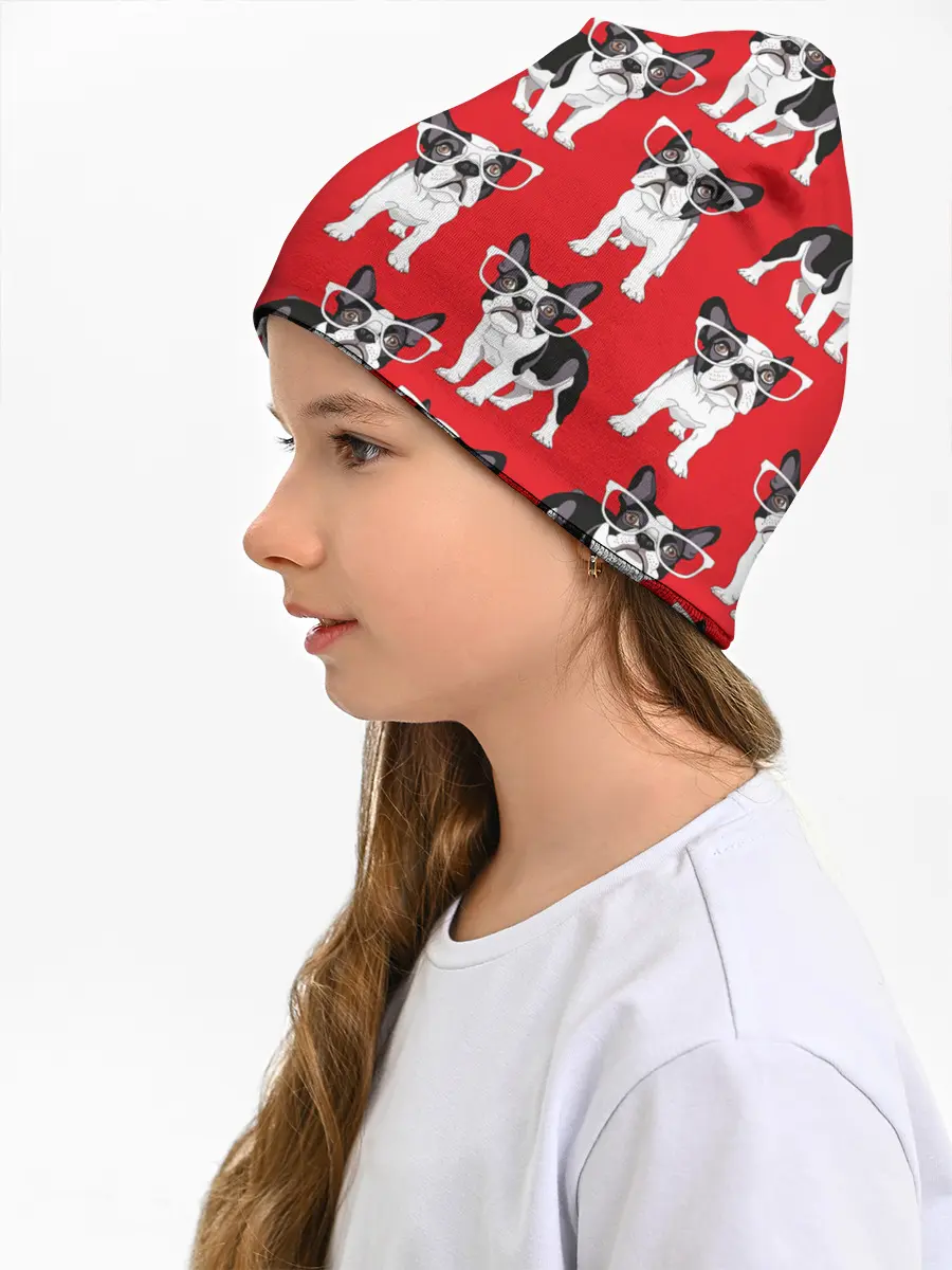 Детская шапка / Французские бульдоги