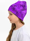 Детская шапка / ФИОЛЕТОВЫЕ ПАЛЬМЫ / ТРОПИКИ