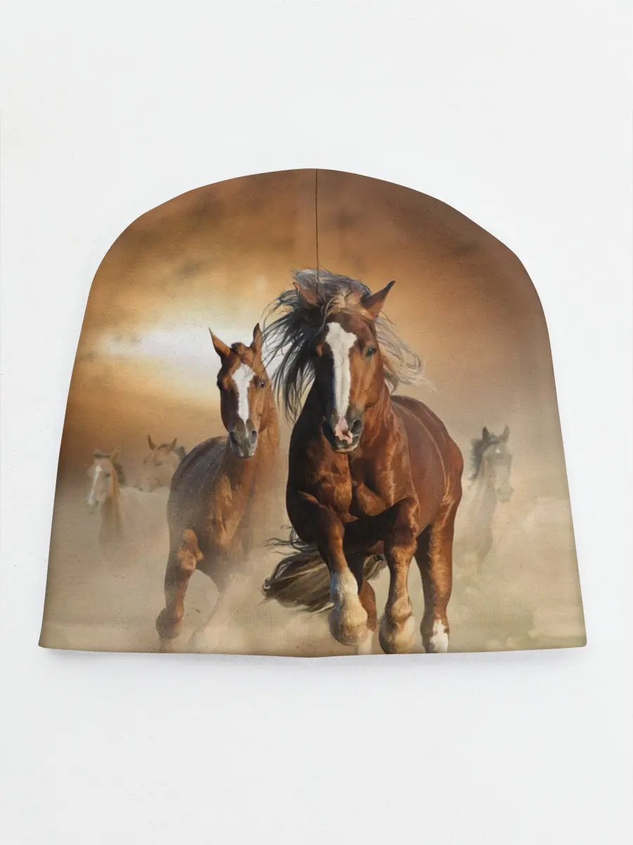 Детская шапка / Бегущие лошади