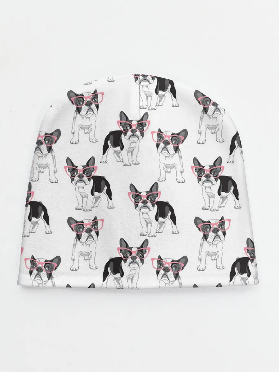 Детская шапка / Французские бульдоги в очках