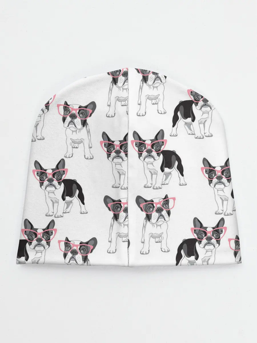 Детская шапка / Французские бульдоги в очках