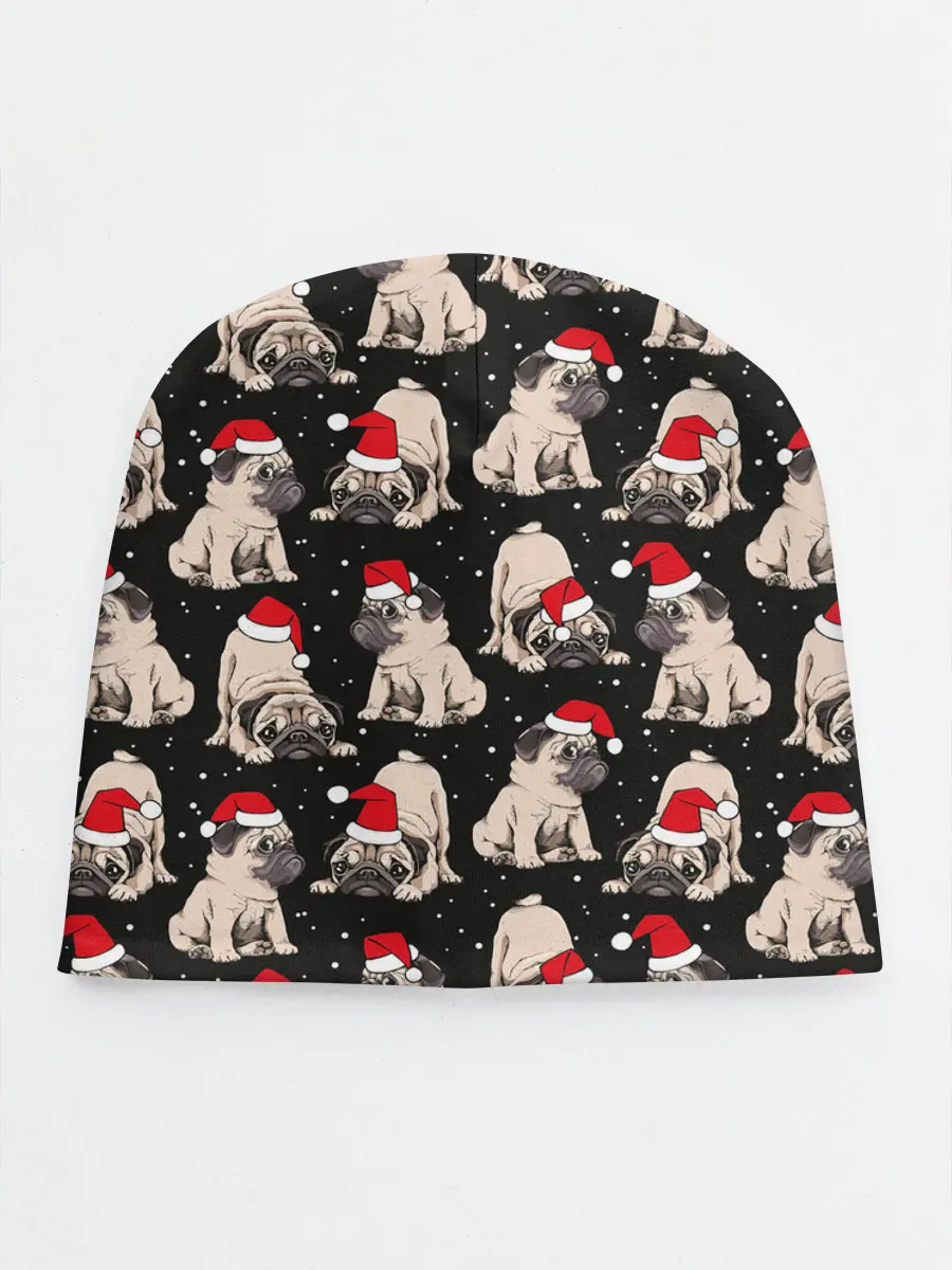 Детская шапка / Новогодние мопсы