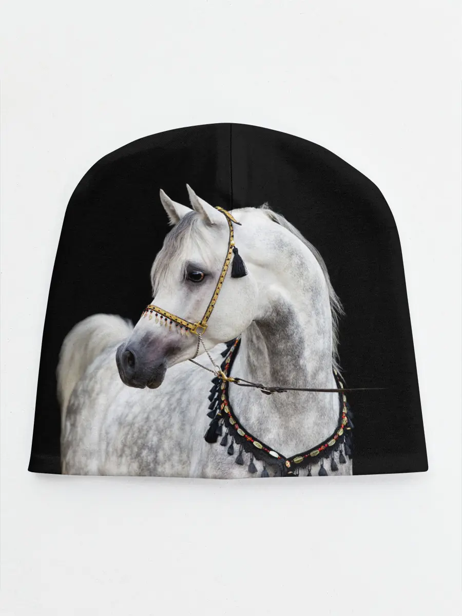 Детская шапка / Серый в яблоках конь