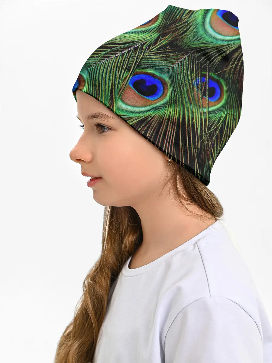 Детская шапка / Перья павлина #1