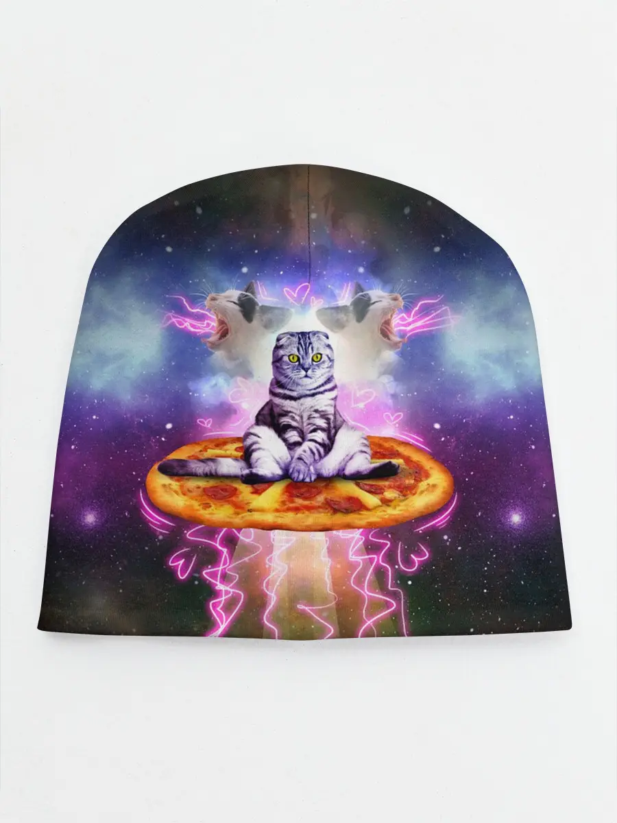 Детская шапка / Кот на пицце