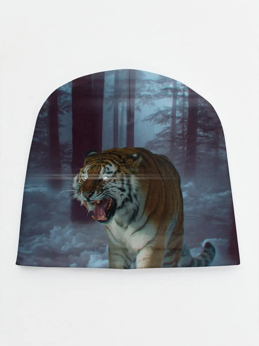 Детская шапка / ТИГР В СУМЕРЕЧНОМ ЛЕСУ