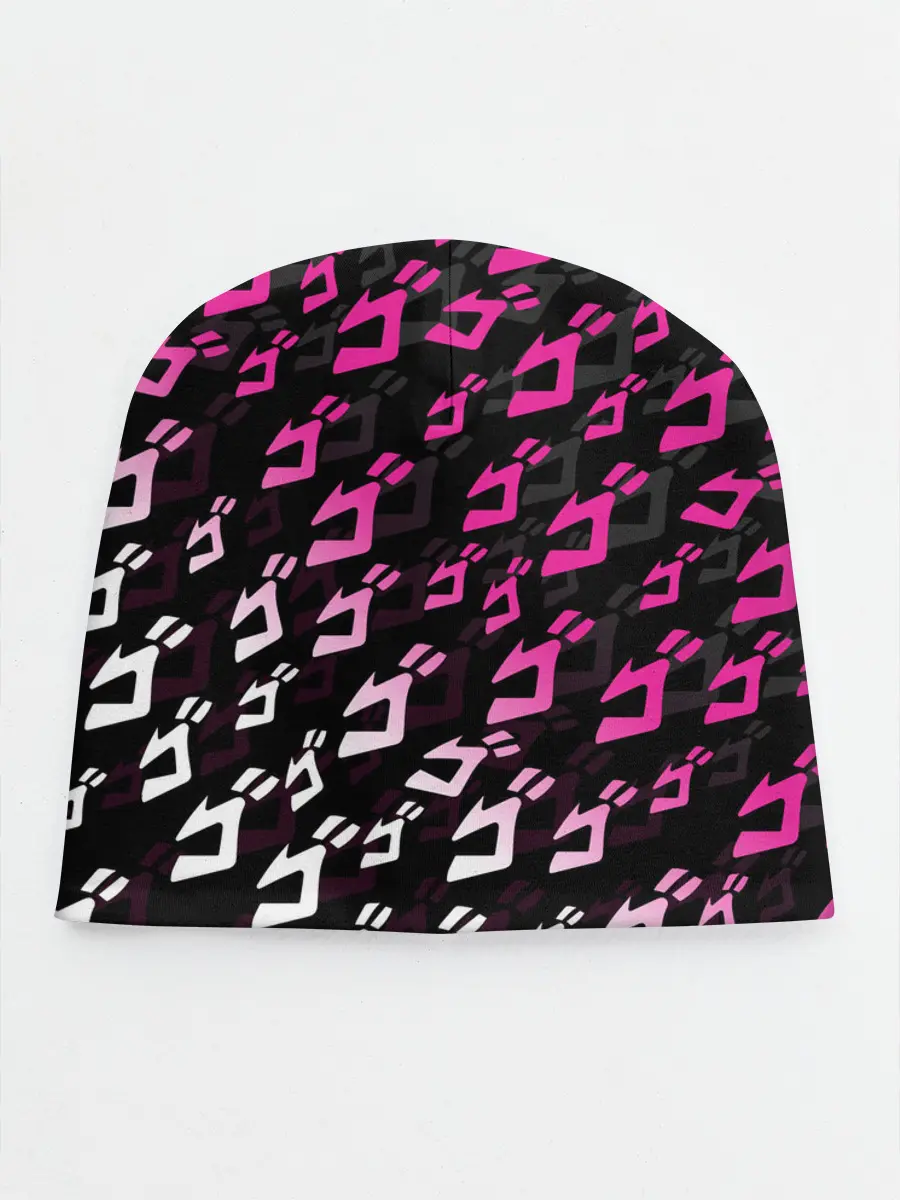 Детская шапка / Розовобелый паттерн джоджо