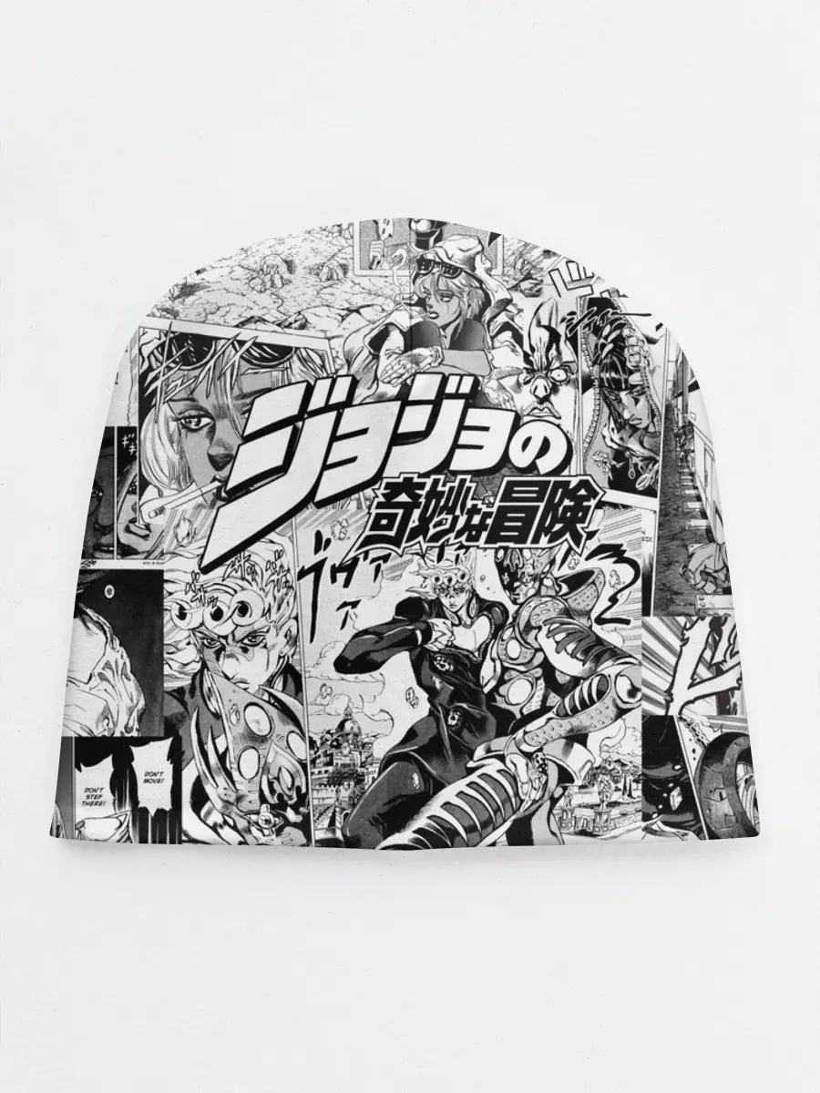 Детская шапка / Серый комикс jojo