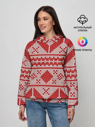 Женское худи / Вязаный рисунок
