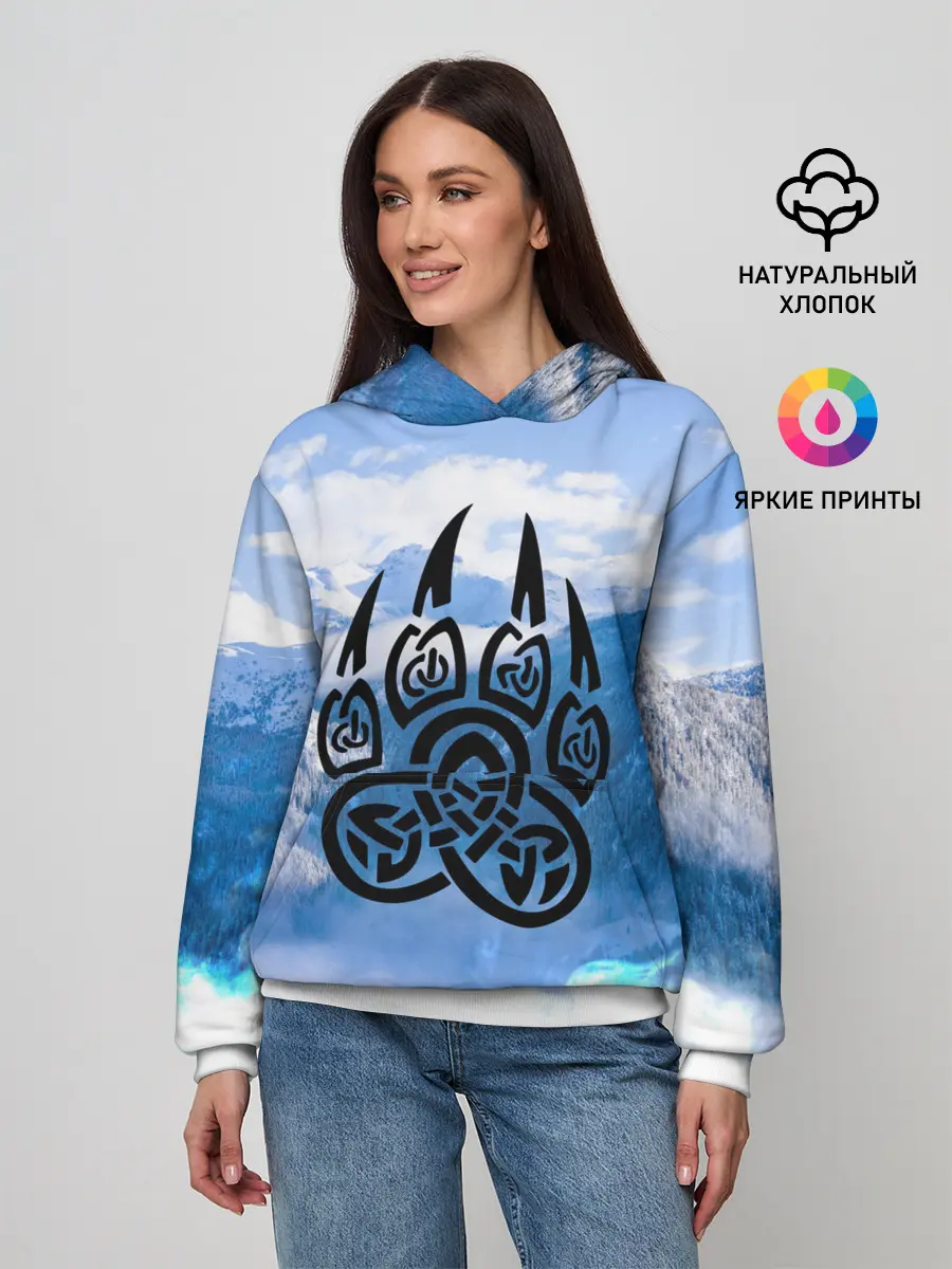 Женское худи / Печать Велеса | Волчья лапа