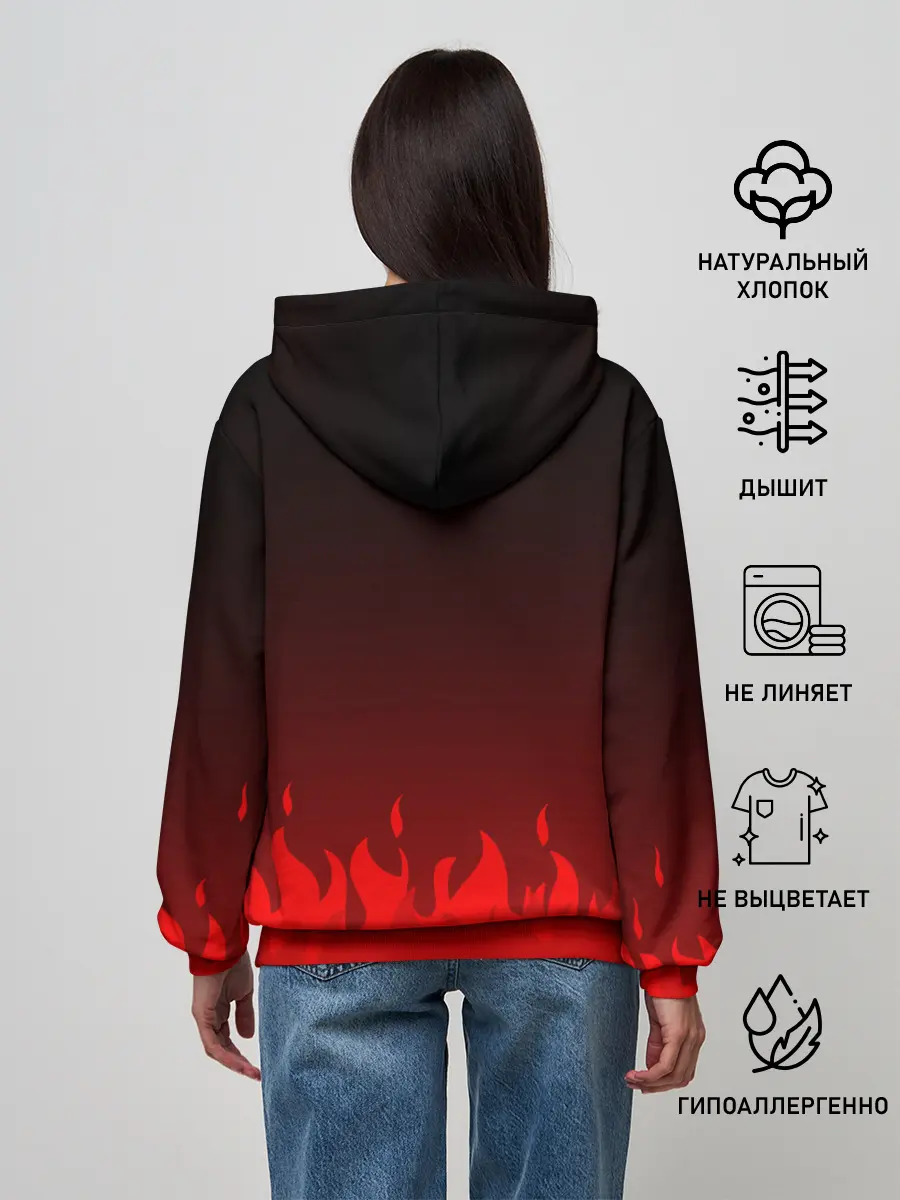 Женское худи / ДЬЯВОЛ | КРАСНЫЙ ОГОНЬ