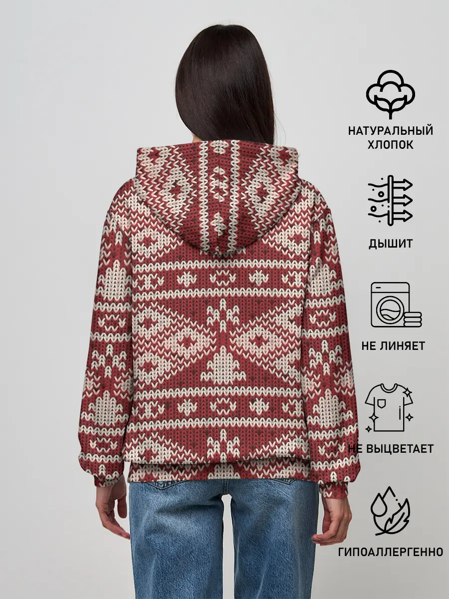 Женское худи / Вязаный рисунок