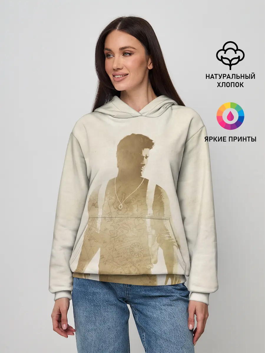Женское худи / Силуэт Нейта Дрейка Uncharted