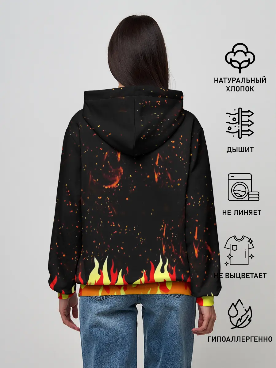 Женское худи / Пылающий Череп