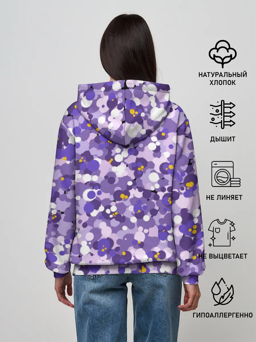 Женское худи / Анютины глазки узор