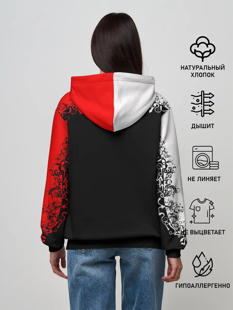 Женское худи / Red White Skull - Череп