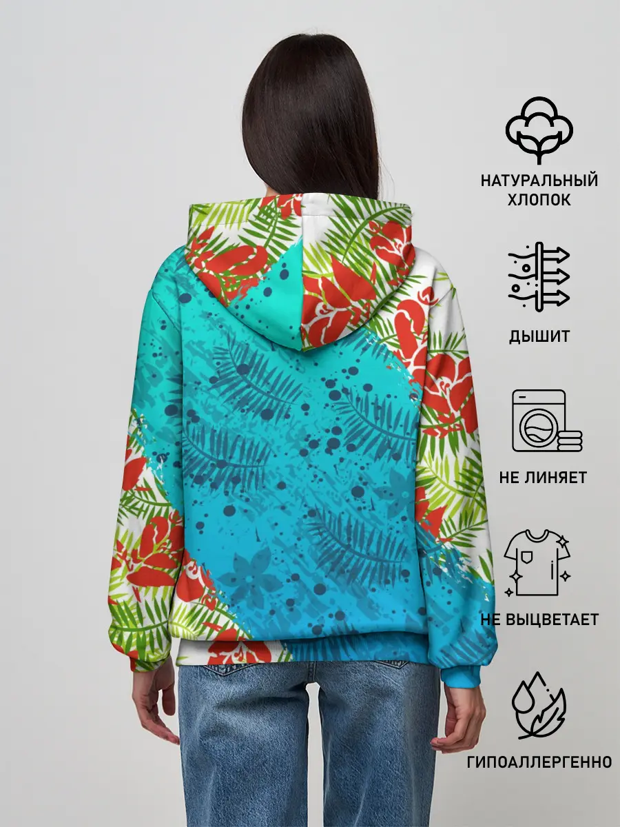 Женское худи / ЛЕТНИЕ КРАСКИ | ТРОПИКИ / SUMMER / МОРЕ