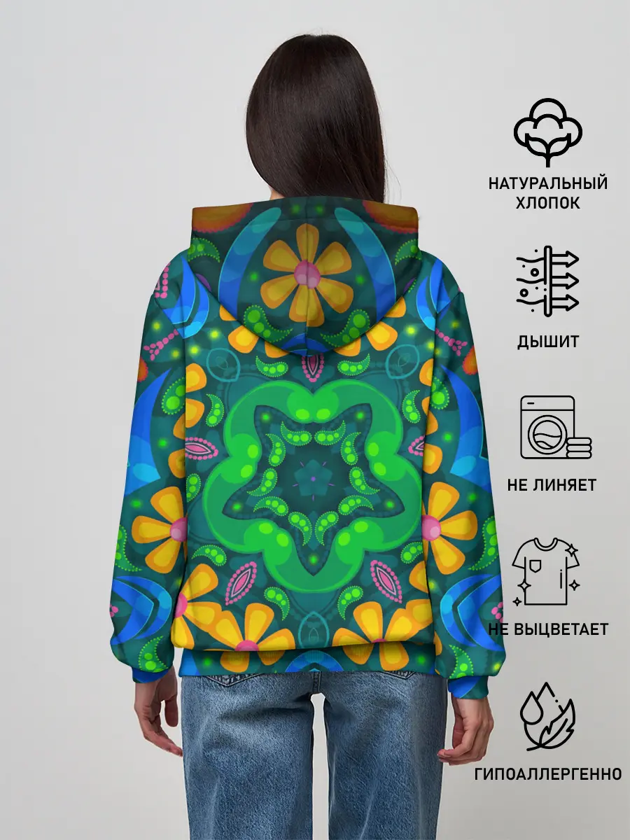 Женское худи / Цветы и узоры - Калейдоскоп