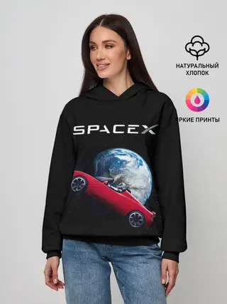 Женское худи / Space X Zero gravity car