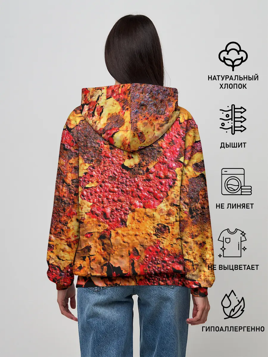 Женское худи / Живопись коррозии металла
