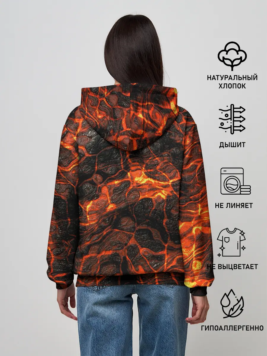 Женское худи / Горящая лава
