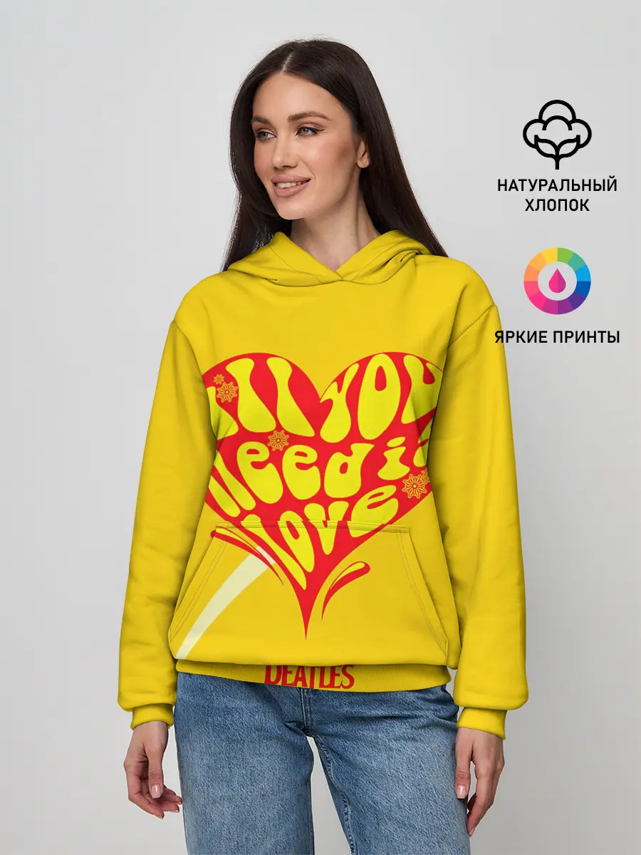 Женское худи / All u need is love Beatles