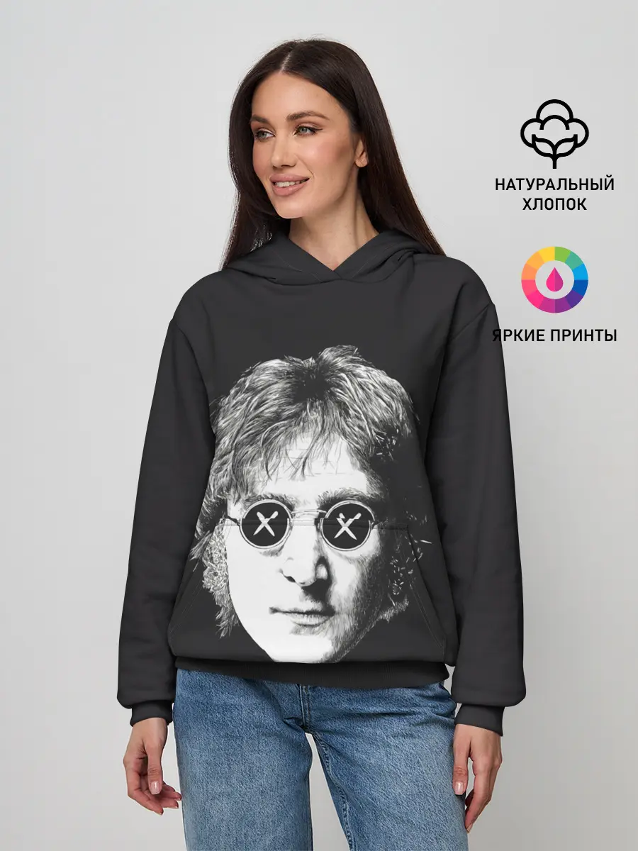 Женское худи / Ленон в очках