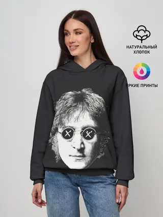 Женское худи / Ленон в очках