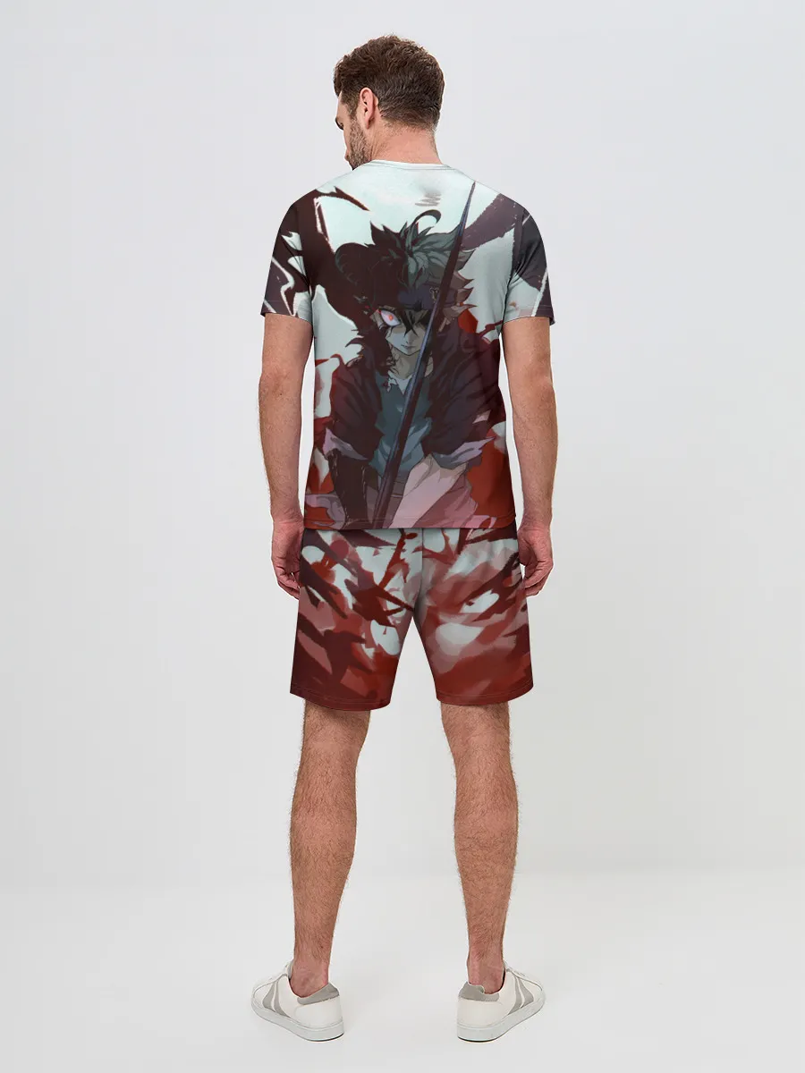 Мужской костюм с шортами / Аста в режиме демона черный клевер