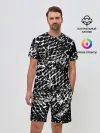 Мужской костюм с шортами / Хаос белого на черном