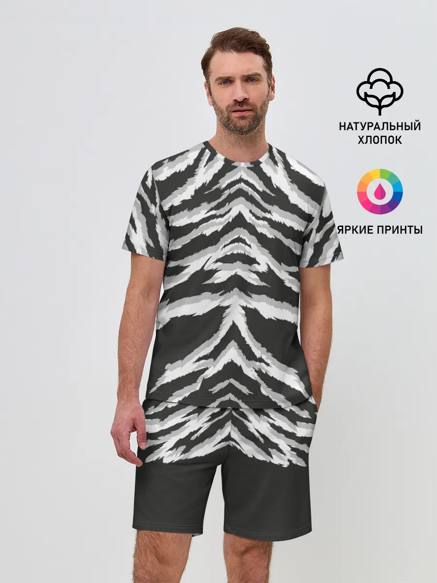 Мужской костюм с шортами / Белая шкура тигра