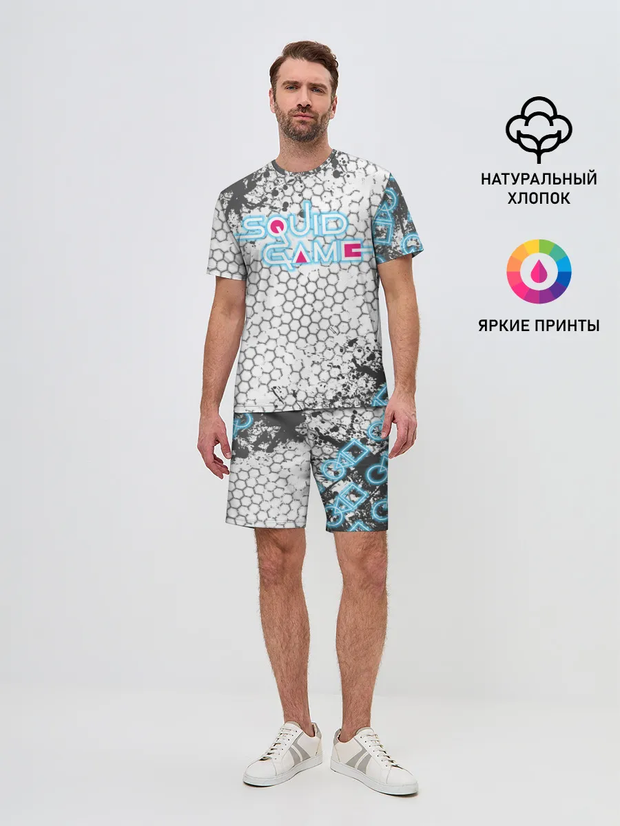 Мужской костюм с шортами / Игра в кальмара Неон