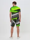 Мужской костюм с шортами / Зеленые линии