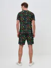 Мужской костюм с шортами / Разноцветные Снежинки