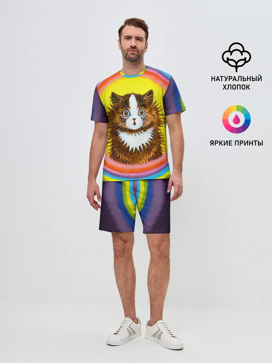 Мужской костюм с шортами / Радужный кот Луиса Уэйна