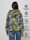 Женское худи / Черно оливковый цветочный