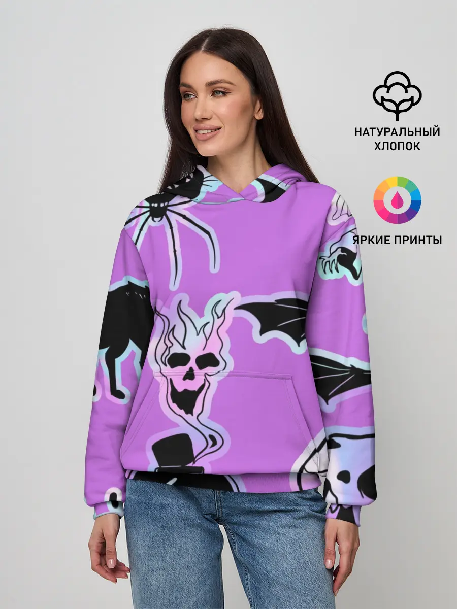 Женское худи / Зелье смерти,паук-Holographica