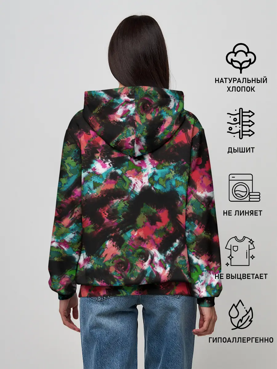 Женское худи / Гранжевый абстрактный узор
